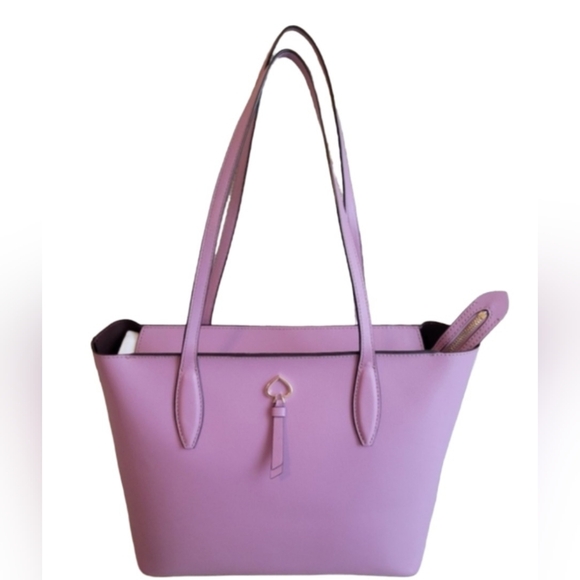 Kate Spade NY Adel Large Purple Leather Shoulder Bag Tote Purse Like New - Picture 4 of 8
